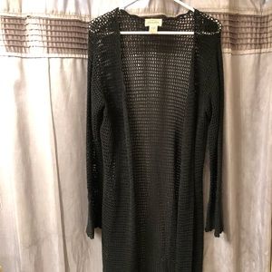 Black crochet duster